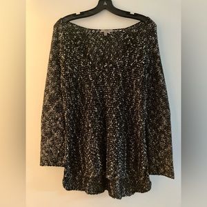 Helmet Lang black & white marled sweater